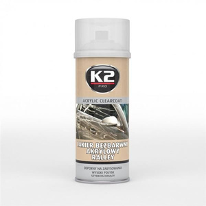 Szybkoschnący, bezbarwny lakier akrylowy - K2 Lakier Bezbarwny Akrylowy Rally 400ml
