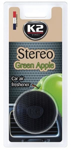 Samochodowy odświeżacz powietrza w formie głośniczka - K2 Stereo Green Apple