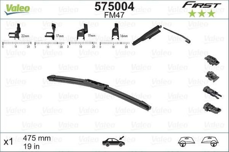 Pióro wycieraczki Valeo First Flat Blade Multiconnection 475mm