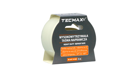 TECMAXX - Wysokowytrzymała przeźroczysta taśma naprawcza - samoprzylepna -30°do +80°C odporna na UV / 50mm x 5m