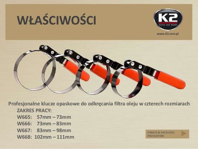 Profesjonalny klucz do odkręcania filtra oleju - Klucz Opaskowy 83-98mm Do Filtra Oleju